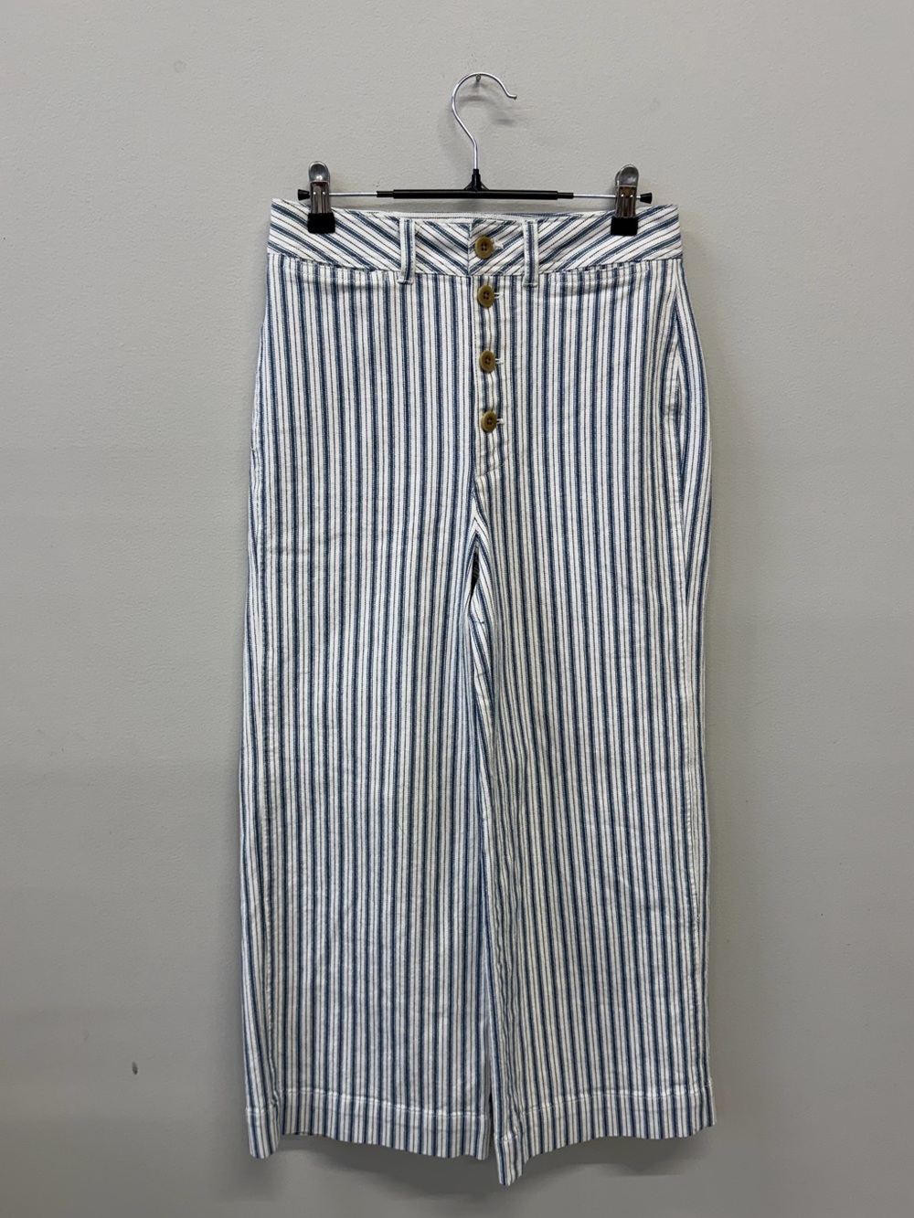 Madewell Blue and White Vertical-Striped Chinos